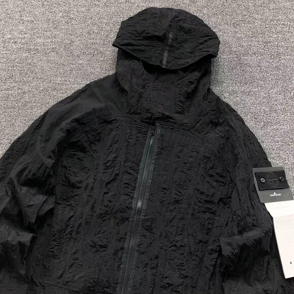 Stone Island Pleated Zip Hooded Jacket - Picture 10 of 14